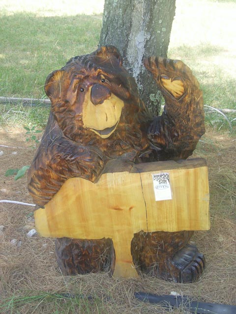 Bear Sign with Heart in Paw